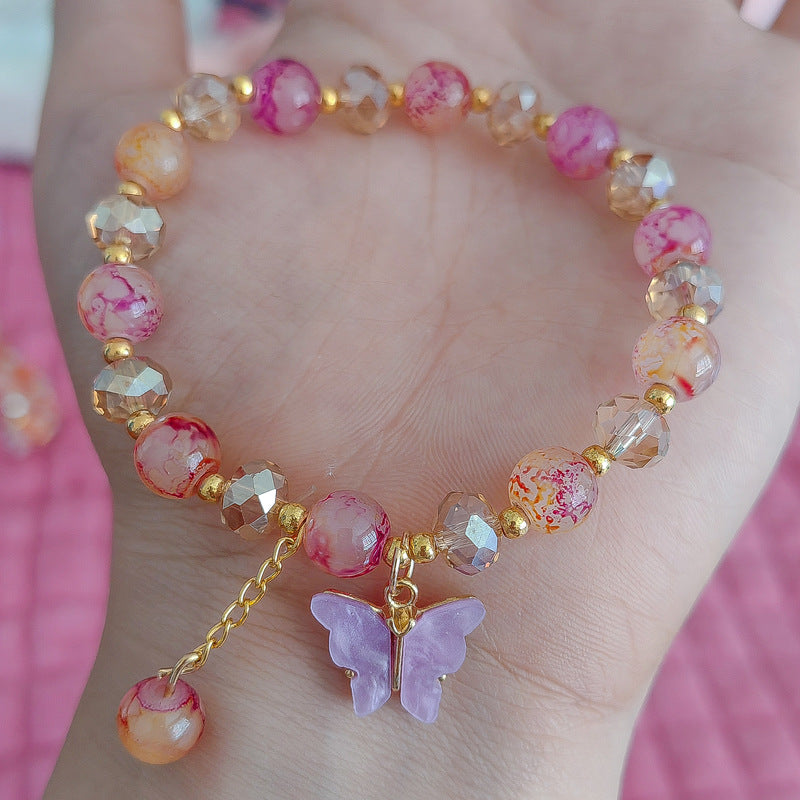 Imitation Jade Crystal Butterfly Female Stall Online Bracelets