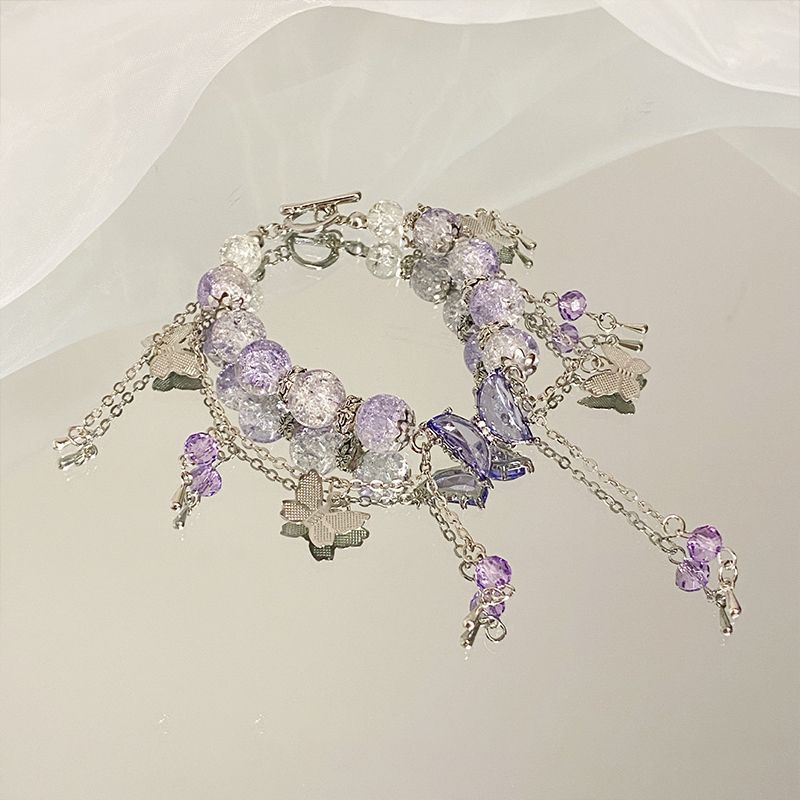 Novel Fishtail Tassel Butterfly Design High Sense Simple Light Bracelets