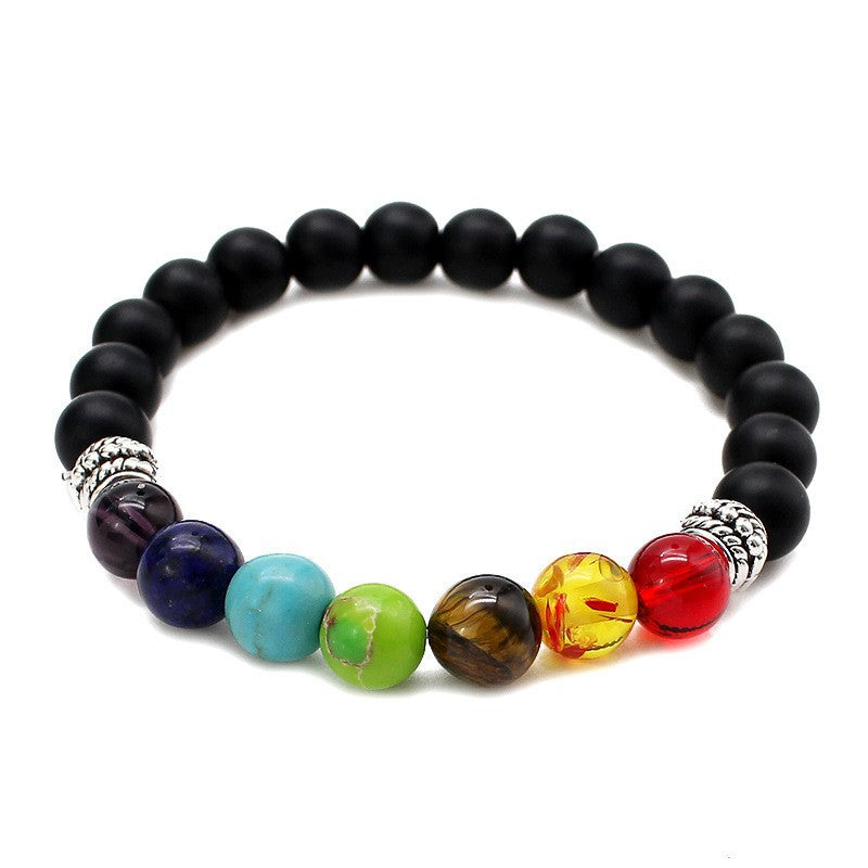 Women's Colorful Natural Stone Agate Bead Couple Bracelet