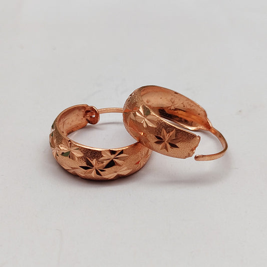 Vintage Red Copper Pure Elderly Ethnic Earrings