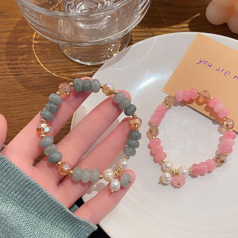 Fresh Optimized Gray Jade Cute Lucky Cat Bracelet