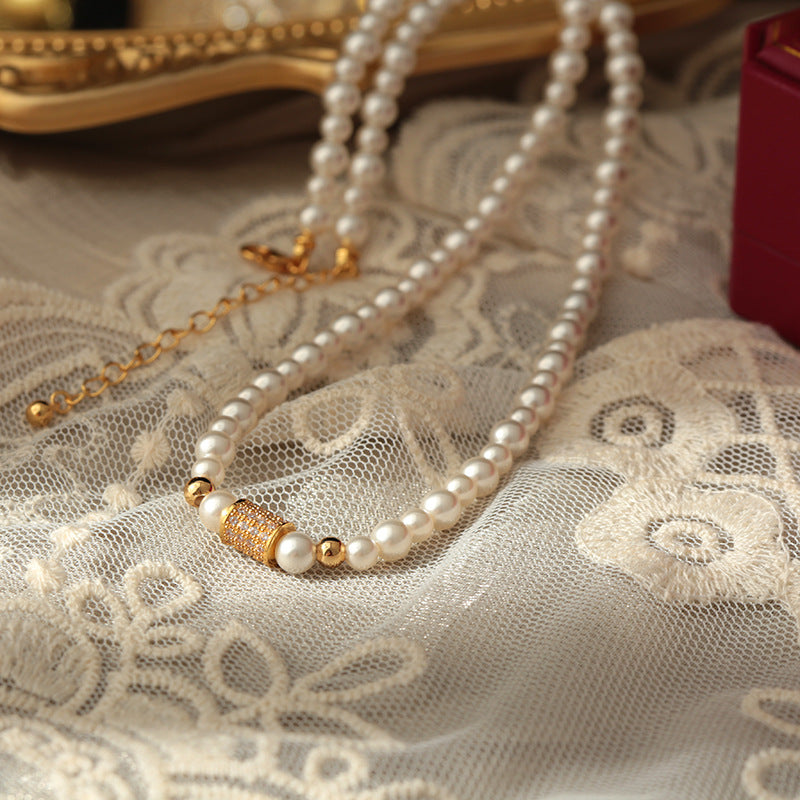 French Vintage Pearl Handmade Beaded Starry Sky Advanced Necklaces