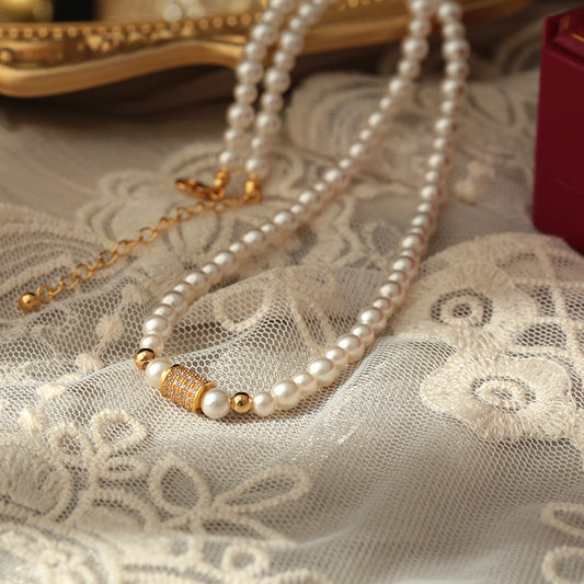 French Vintage Pearl Handmade Beaded Starry Sky Advanced Necklaces