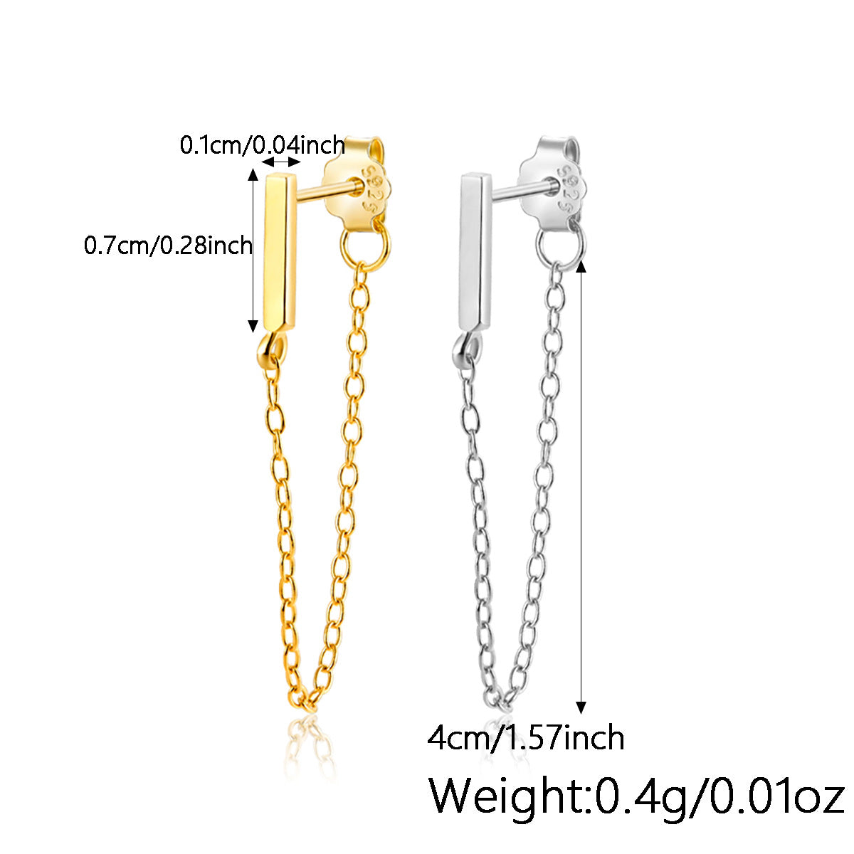 Graceful Chain Single Eight Awn Star Snake Geometric Earrings