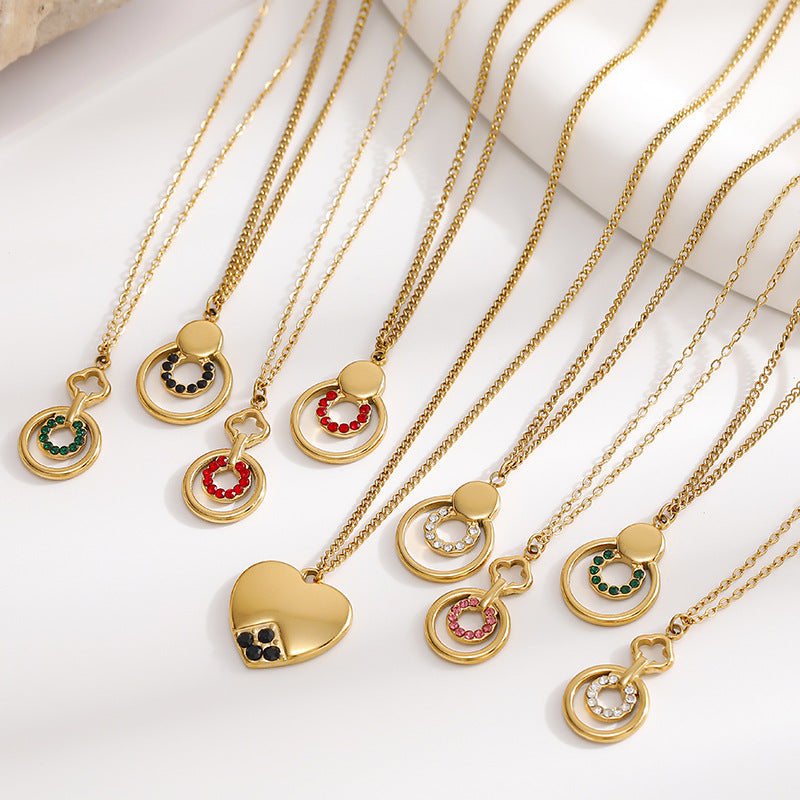Women's Geometric Four-leaf Clover Light Luxury High-grade Necklace