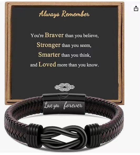 Men's Stainless Steel Lettering For Free Son Magnetic Bracelets