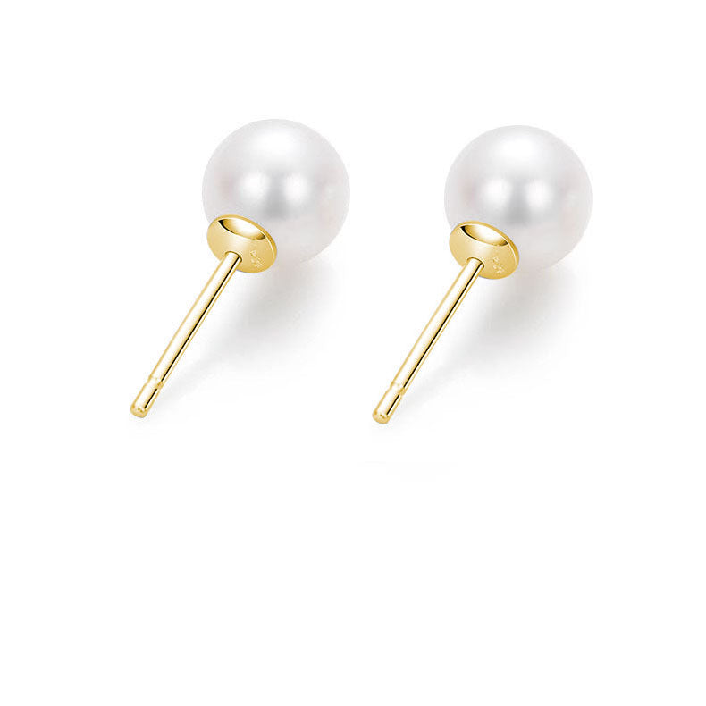Women's Sterling Sier Pearl Design High-grade Stud Earrings