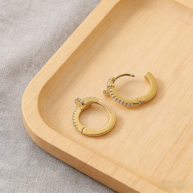 Women's Full Diamond Nail Ear Clip Light Luxury Minority High-grade Commuting Rings