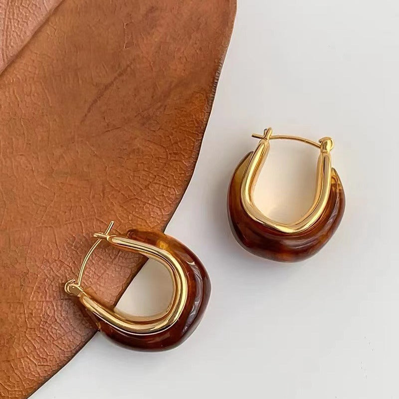 Women's Simplicity Geometric Amber Light Luxury High-grade Earrings