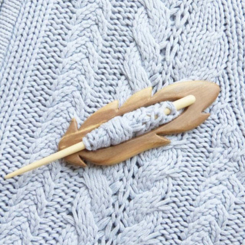 Wooden Brooch Winter Scarf Pin Animal Brooches