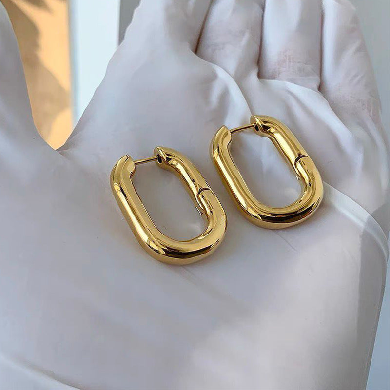 Retro Simple Geometric U-shaped Niche Style Circle Clip Refined Ear Buckle