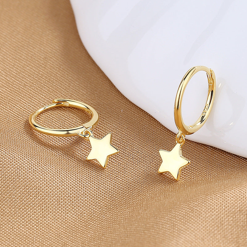 Simple Graceful Sier Niche Love Light Ear Clip Earrings