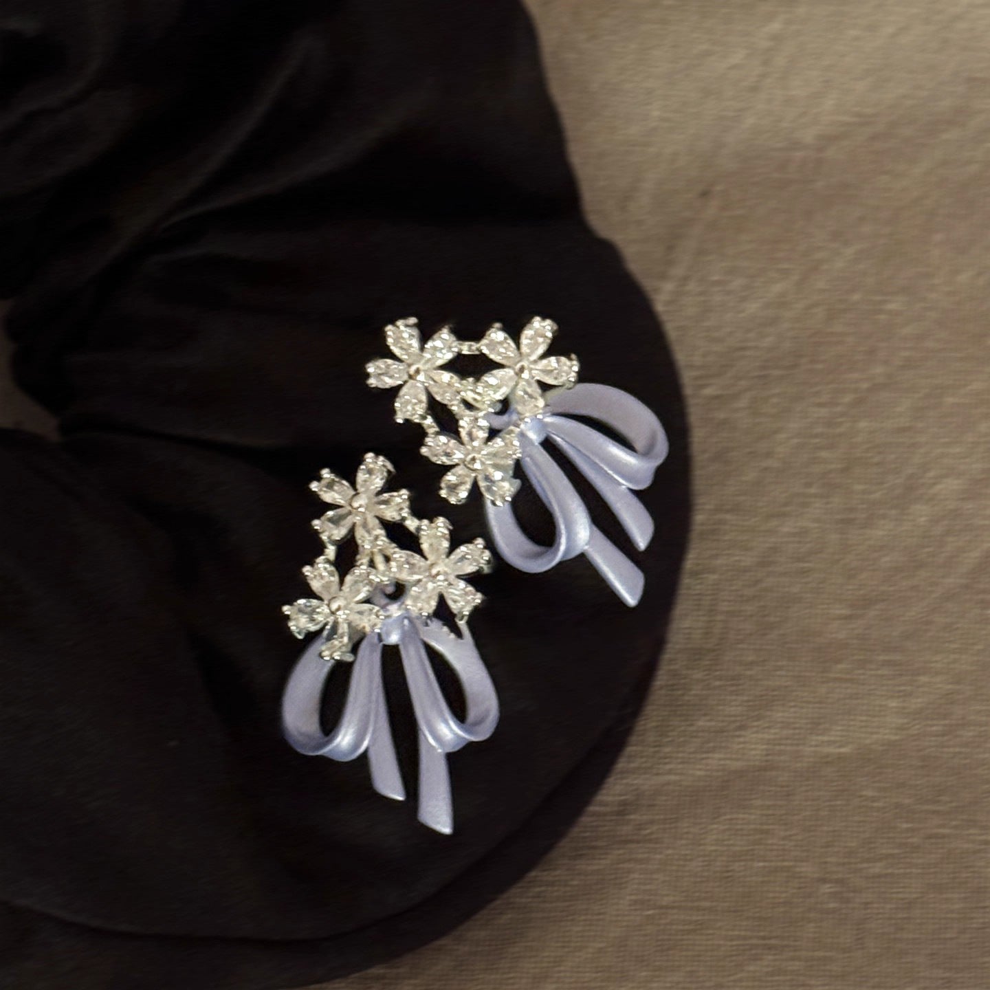 Women's French Style Sparking Zirconium Bridal Bouquet For Niche Design Earrings