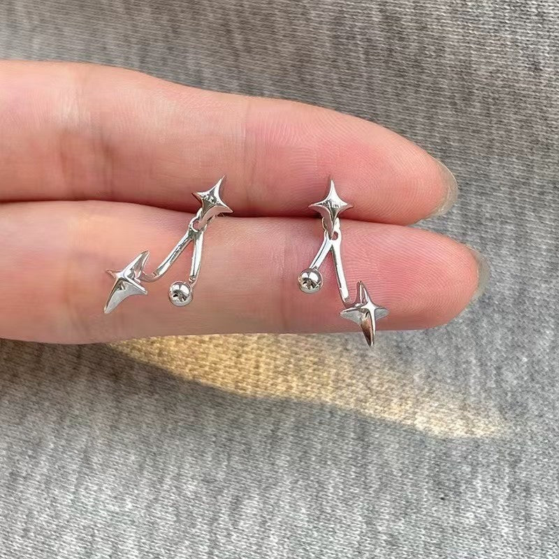 Back Four Stars Female Design Sense Rings