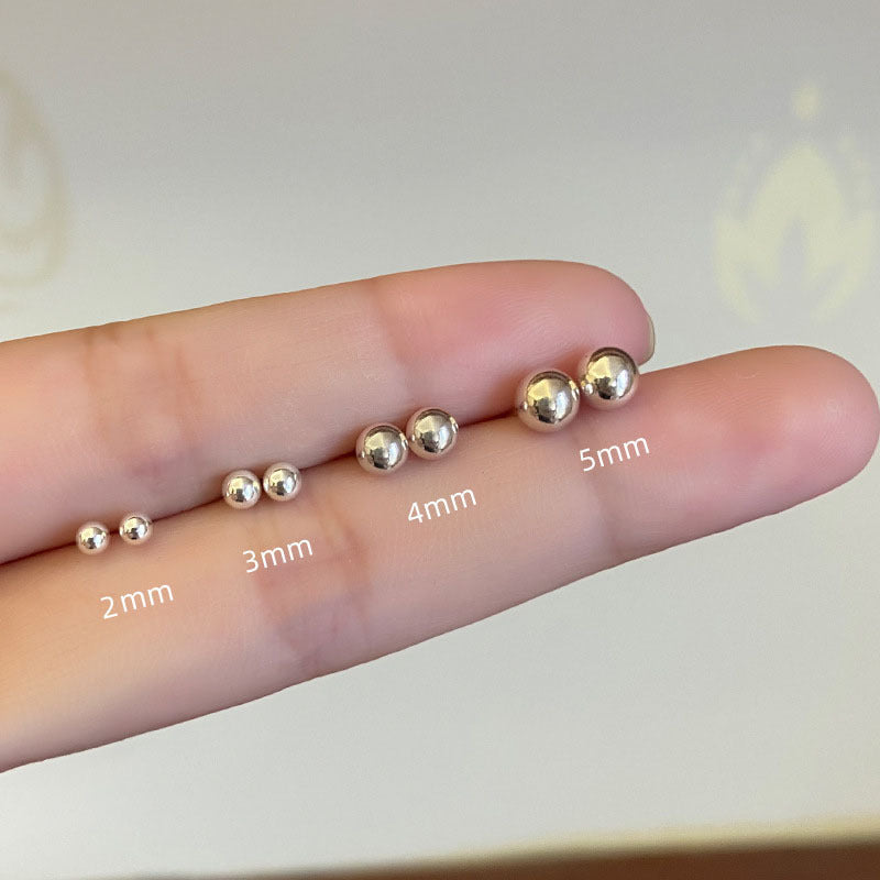 Women's & Men's Style Titanium Steel Stainless Ball Fine Needle Earrings