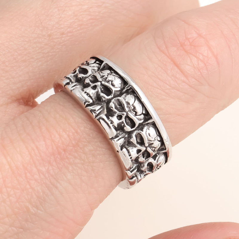 Retro Full Circle Domineering Skull Fashion Rings