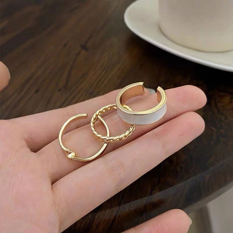 Women's Hop Gold Piece Punk Geometric Simple Ring