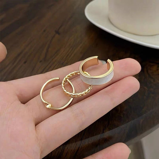 Women's Hop Gold Piece Punk Geometric Simple Ring