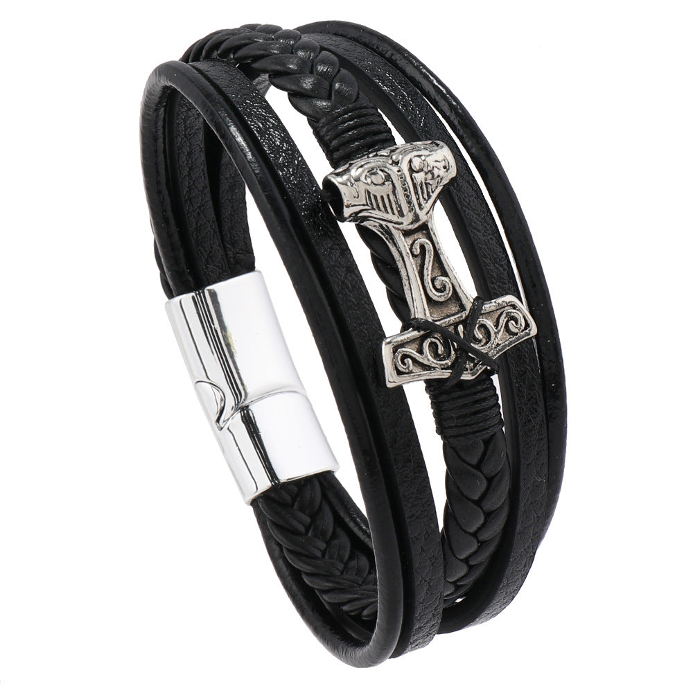 Men's Vintage Alloy Quake Hand-woven Magnetic Buckle Bracelets