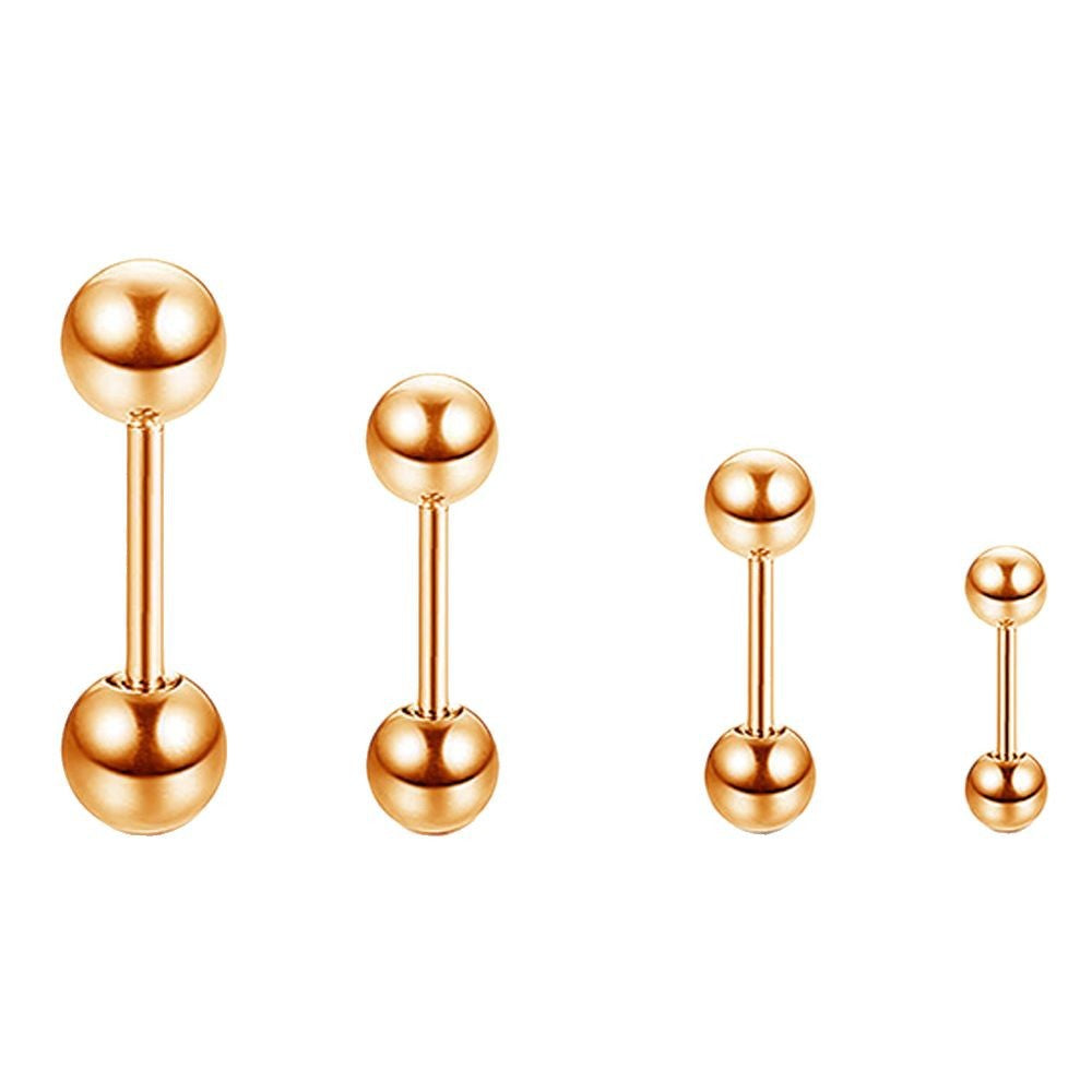 Steel Rod Dumbbell Ball Ear Bone Stud Earrings