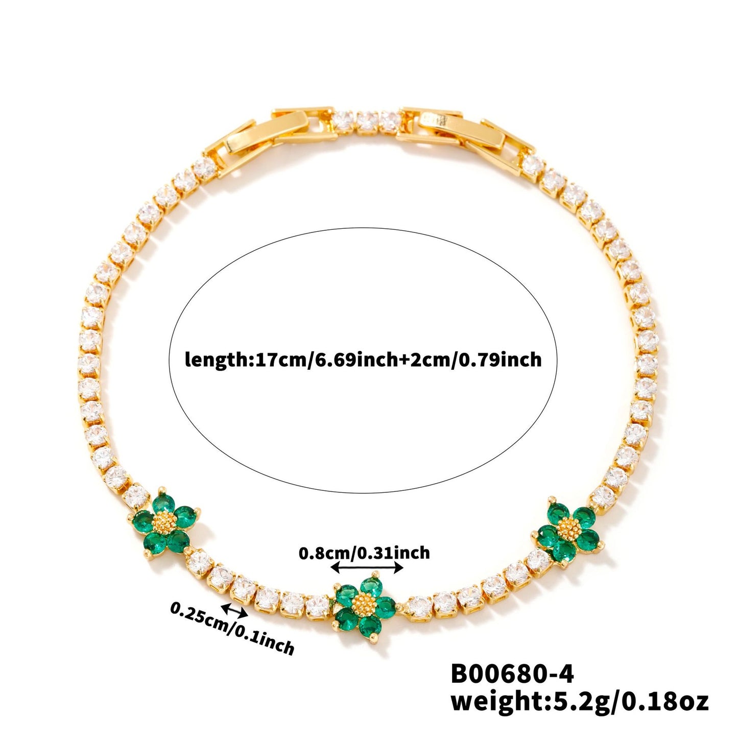 Style Copper Inlaid Zircon Sweet Elegance Niche Bracelets