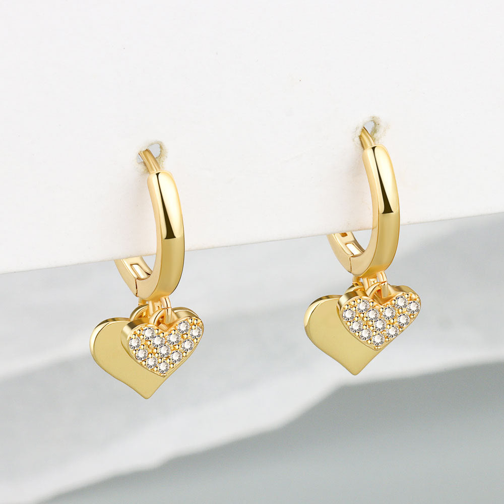 Heart Sweet Lady Style French Ear Clip Trendy Affordable Luxury Stud Earrings