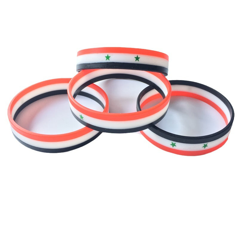 Syrian Green Layered Hand Personality Rubber Wrist Bracelet