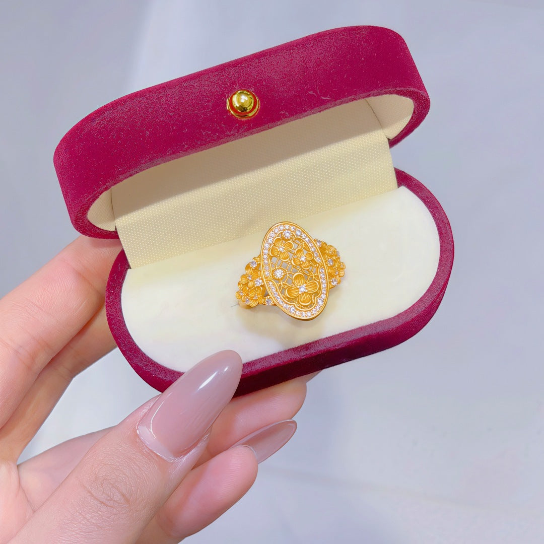 Women's Alluvial Gold Retro Affordable Luxury Design Brass Plated Fashion Ring