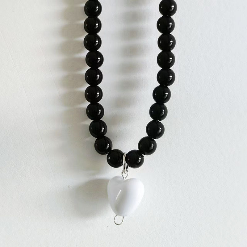 Women's Red Heart Beaded For Niche Design Necklaces