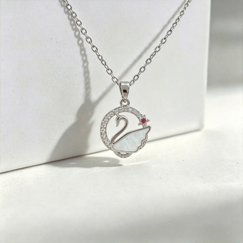 Luxury Copper Micro Female Swan Love Ocean Series Necklace