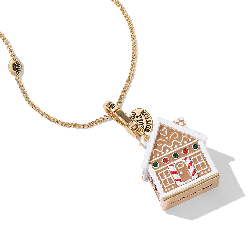 Enamel Glaze Design Ginger Cake House Pendants