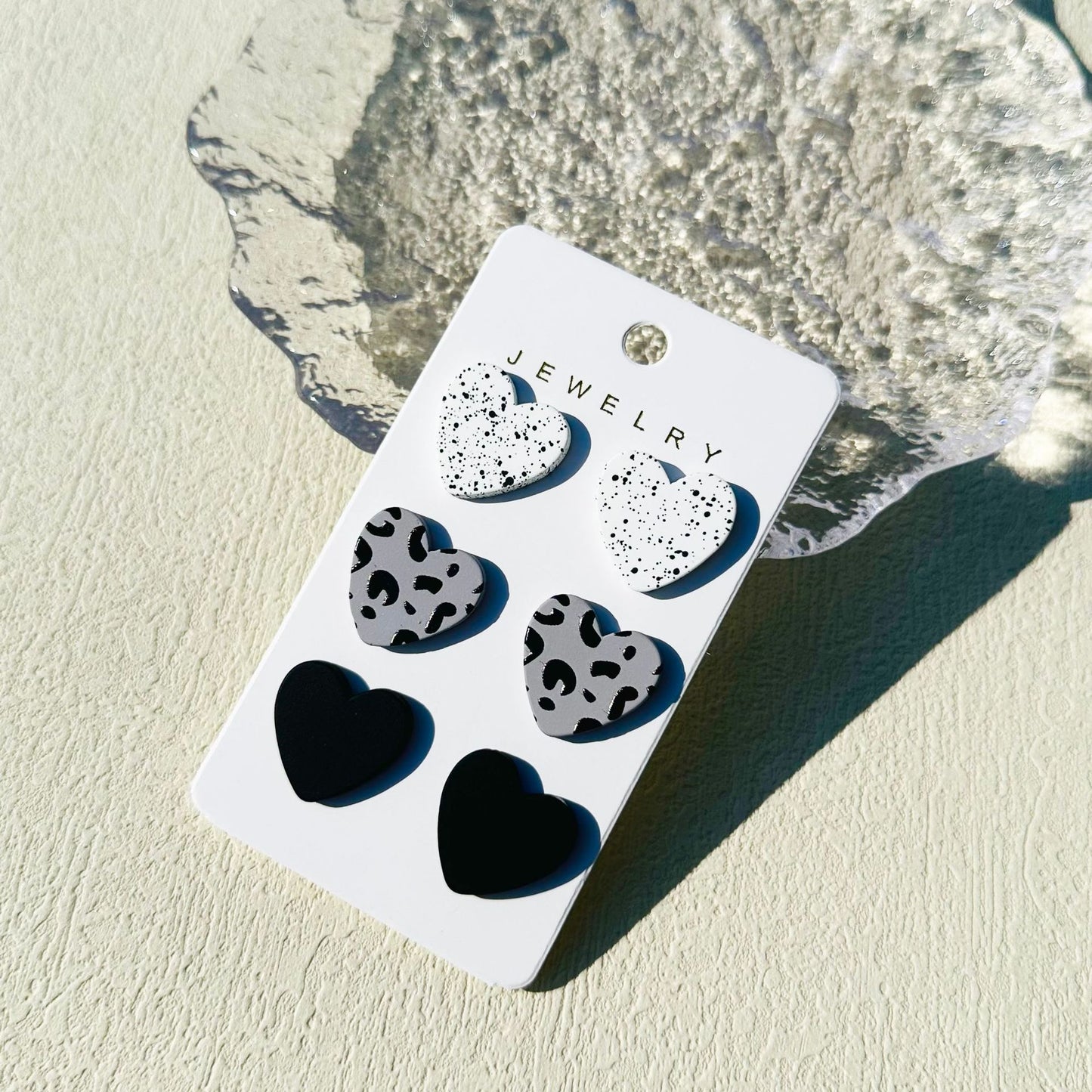Women's Valentine's Day Denim Love Paint Printing Clay Quality Earrings