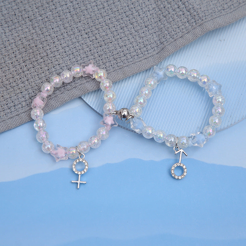Girlfriends Couple Magnet Good-looking Sisters Token Bracelets