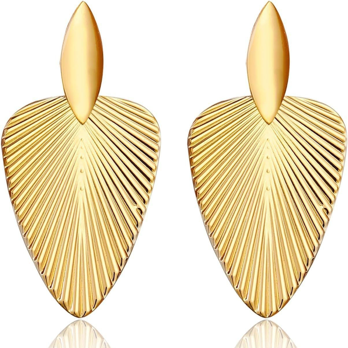 Luxury High-grade Irregular Long Water Drop Diamond Gold Stud Earrings