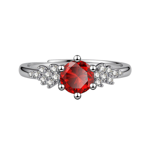Angel Wings Green Copper Full Diamond Inlaid Optional Sweet Cool Rings
