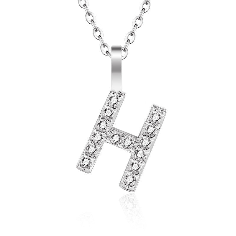 Diamond Inlaid Zircon English Letter Female Pendants