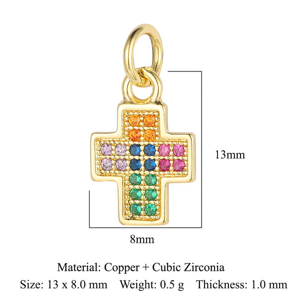 Cross Virgin Copper Zircon Boy Ornament Accessories Pendants