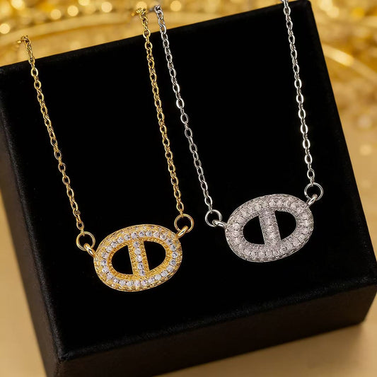 Minority Design Pig Nose Titanium Steel Female Fashion Short High Necklaces