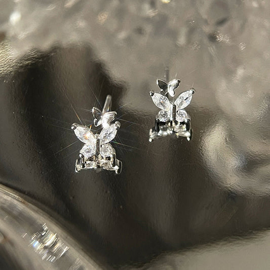 Diamond Light Luxury Butterfly Female Design High-grade Stud Earrings