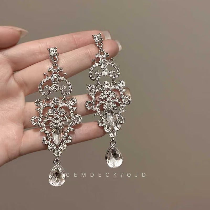 Crystal Tassel High-key Eardrop Premium Dinner Stud Earrings