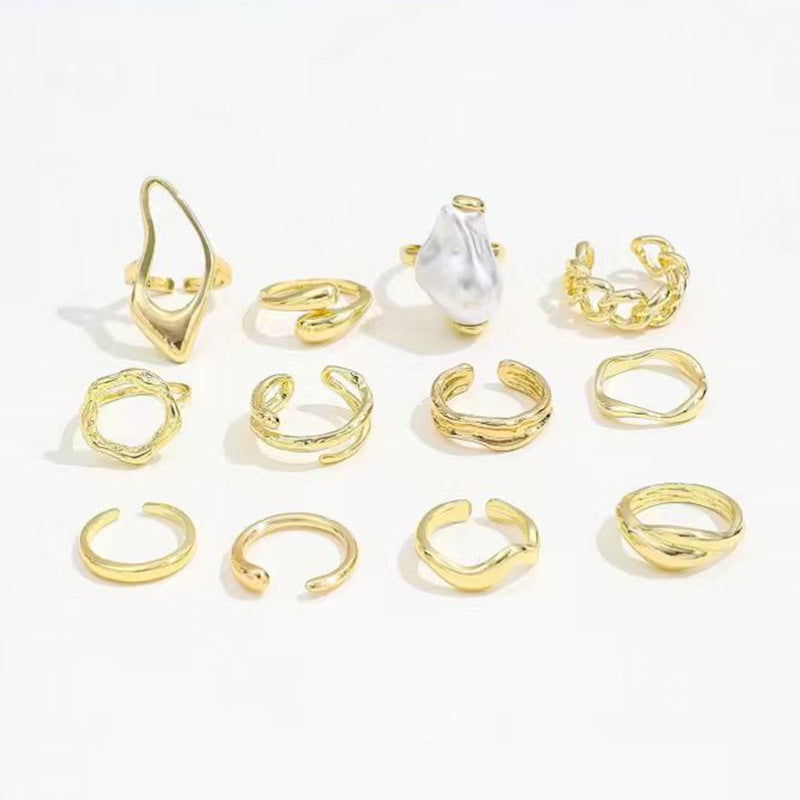 Women's Fashion Irregular Shaped Baroque Geometric Open Ring