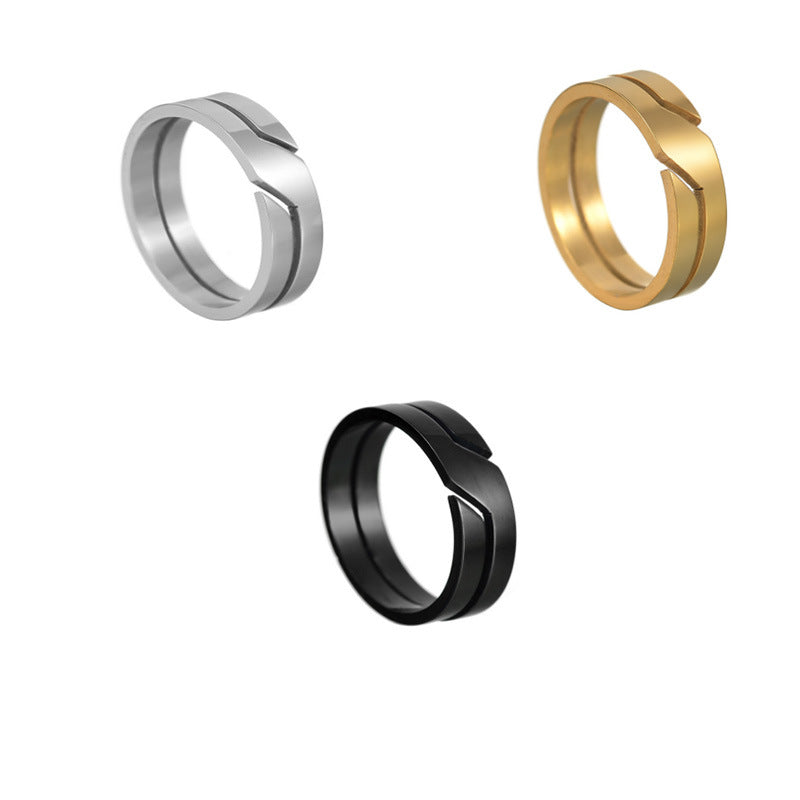 Beautiful Shaped Personality Cutting Niche Design Ring