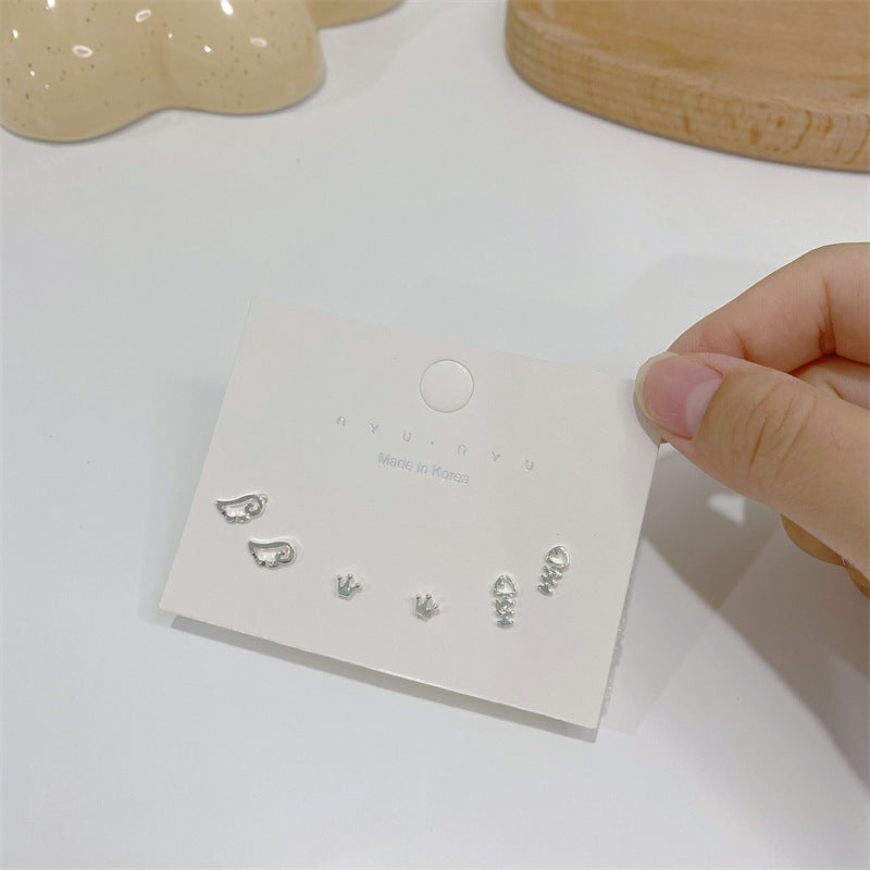 Needle Simple Female Petite Suit Combination Mini Earrings
