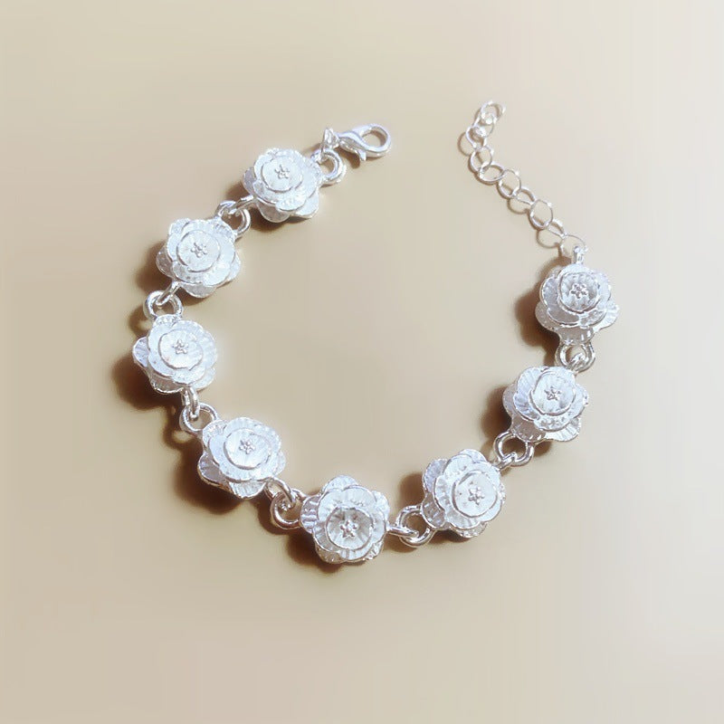 Rose Flower Brushed Miao Sier Jewelry Necklaces