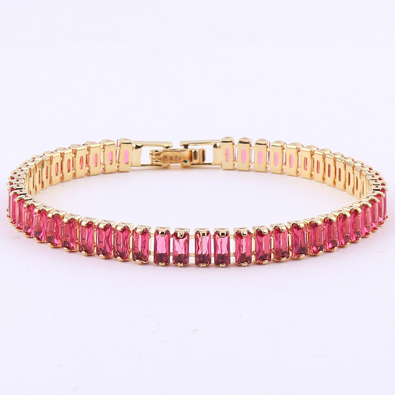 Women's Colorful Solid Color Zircon Full Diamond Bracelet