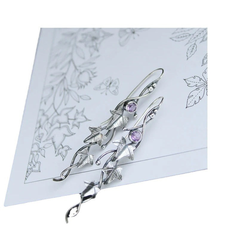 Charming Creative Retro Leaves Ivy Elf Earrings