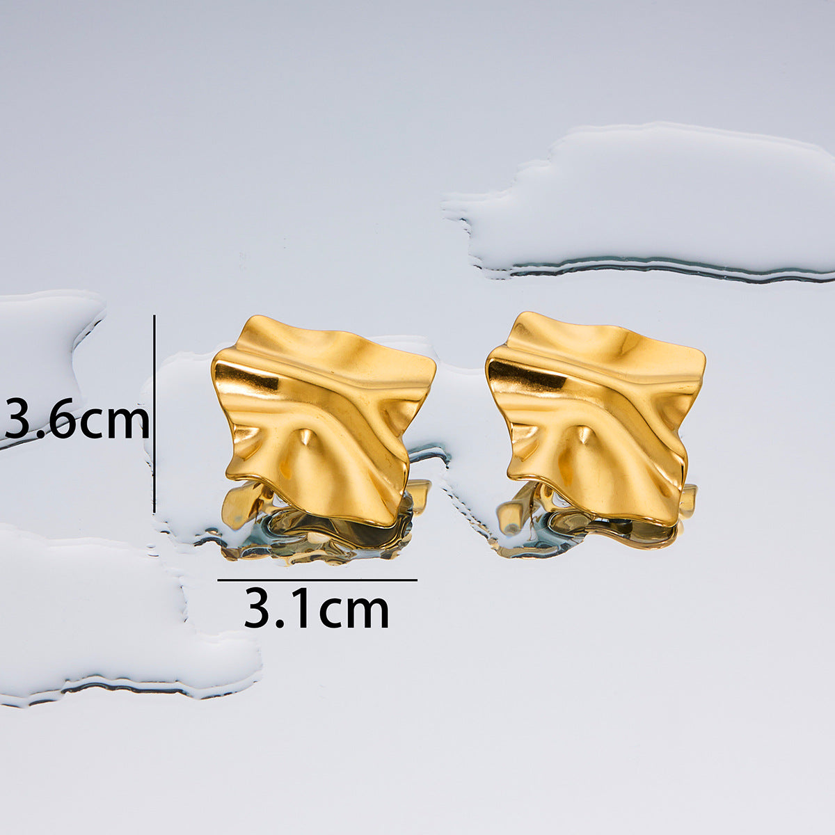 Women's Fashion Exaggerated Titanium Steel Ear High Sense Design Electroplating Stud Earrings