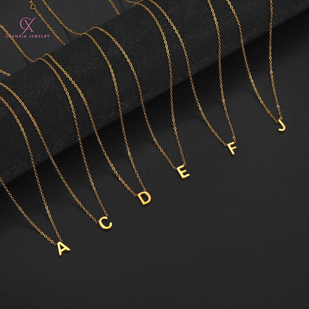 Cut Letter Titanium Steel Ornament Female Niche High Necklaces