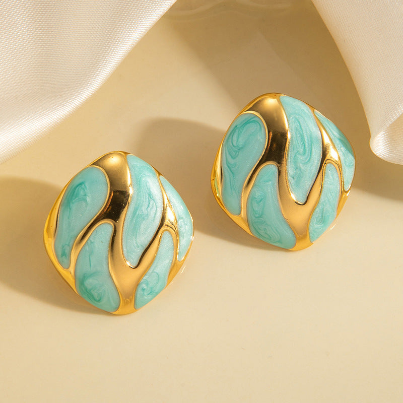 Women's Luxury Geometric High-grade Golden Dripping Fashionable Earrings