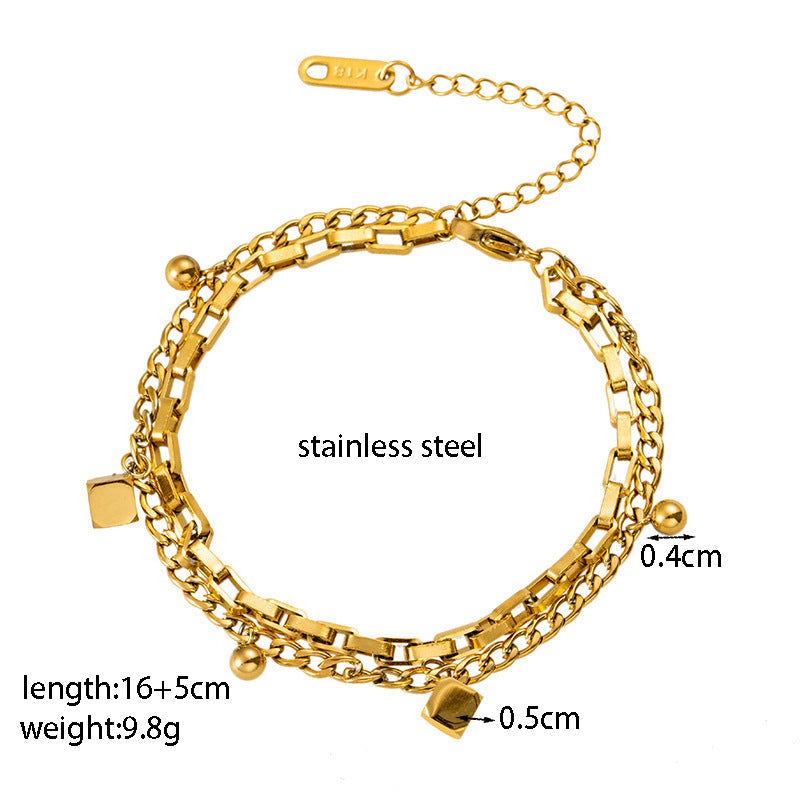 Titanium Steel Female Gold Fashion Light Bracelet